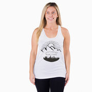 Women's Racerback Performance Tank Top - Life's Short Run Long (Mountains)