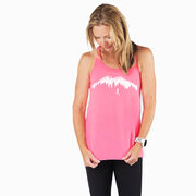 Flowy Racerback Tank Top - Trail Runner in the Mountains