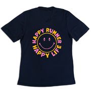Women's Short Sleeve Tech Tee - Happy Runner Happy Life