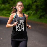 Women's Racerback Performance Tank Top - Live Love Run Silhouette