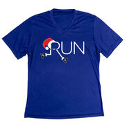 Women's Short Sleeve Tech Tee - Let's Run For Christmas