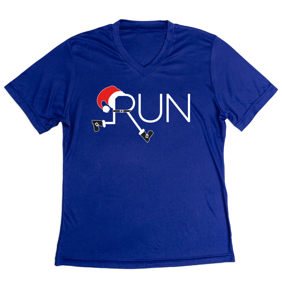 Women's Short Sleeve Tech Tee - Let's Run For Christmas