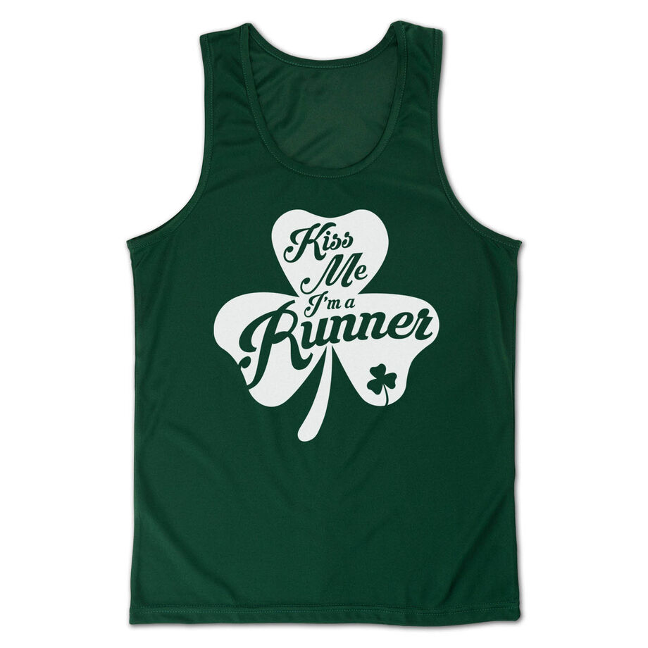 Men's Running Performance Tank Top - Kiss A Lucky Runner