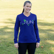 Women's Long Sleeve Tech Tee - Let's Run Lucky