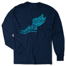 Cross Country Tshirt Long Sleeve - Winged Foot Inspirational Words