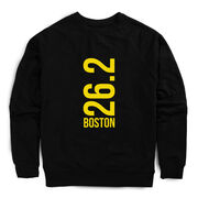 Running Raglan Crew Neck Sweatshirt - Boston 26.2 Vertical