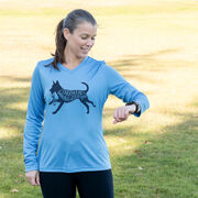 Women's Long Sleeve Tech Tee - I'd Rather Be Running with My Dog