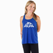 Flowy Racerback Tank Top - Gone For a Run&reg; White Logo