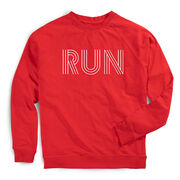 Running Raglan Crew Neck Pullover - Run Lines