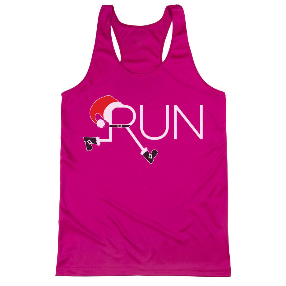 Women's Racerback Performance Tank Top - Let's Run For Christmas