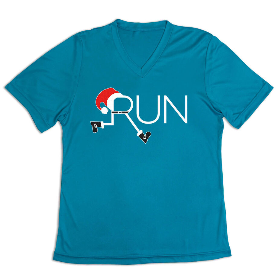 Women's Short Sleeve Tech Tee - Let's Run For Christmas