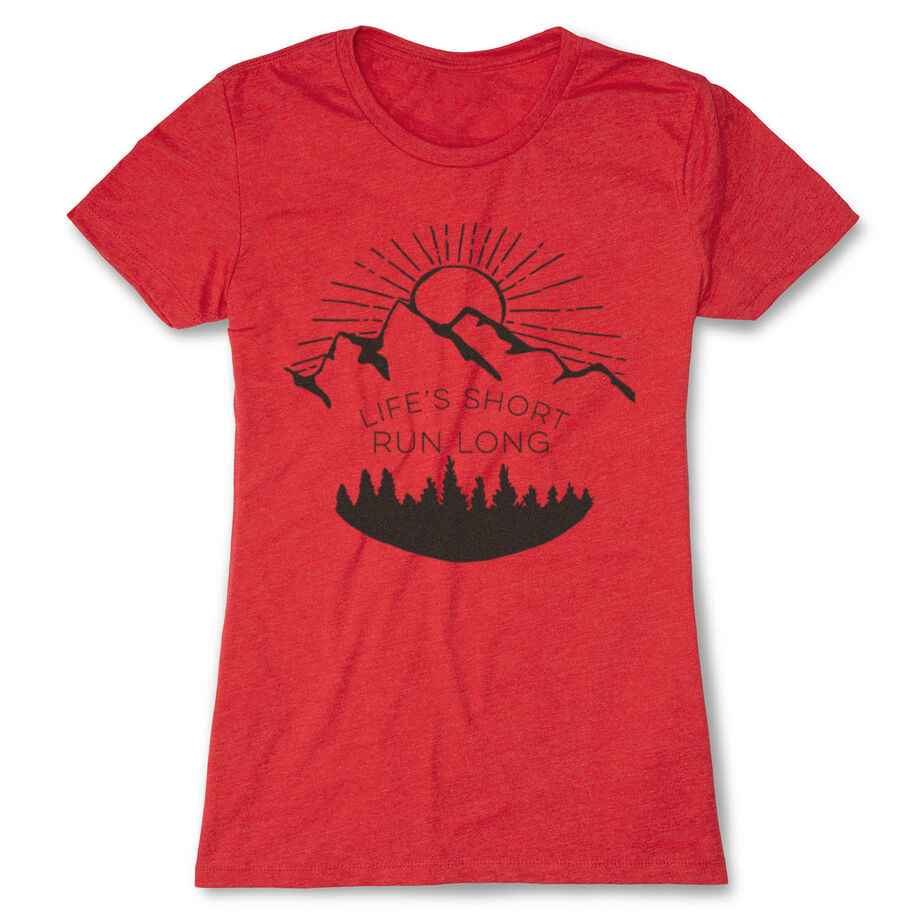 Women's Everyday Runners Tee - Life's Short Run Long (Mountains)
