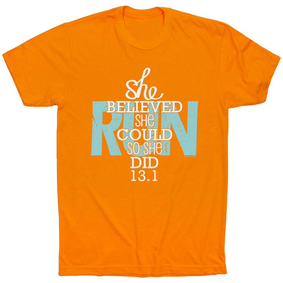 Running Short Sleeve T-Shirt - She Believed She Could So She Did 13.1