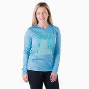 Women's Long Sleeve Tech Tee - All You Need is Love and Running