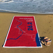 Running Premium Beach Towel - Philadelphia 26.2 Route
