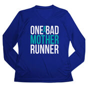 Women's Long Sleeve Tech Tee - One Bad Mother Runner (Bold)