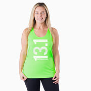 Women's Racerback Performance Tank Top - 13.1 Half Marathon Vertical