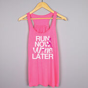 Flowy Racerback Tank Top - Run Now Wine Later (Bold)