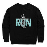 Running Raglan Crew Neck Pullover - She Believed She Could So She Did