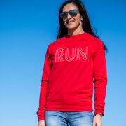 Running Raglan Crew Neck Pullover - Run Lines