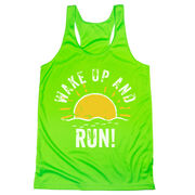 Women's Racerback Performance Tank Top - Wake Up And Run