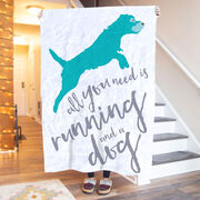 Running Premium Blanket - All You Need Is Running And A Dog