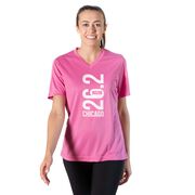 Women's Short Sleeve Tech Tee - Chicago 26.2 Vertical