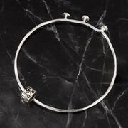 Sterling Silver Adjustable Bangle Bracelet - Cyclist