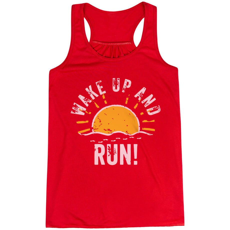 Flowy Racerback Tank Top - Wake Up And Run