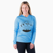 Women's Long Sleeve Tech Tee - Life's Short Run Long (Mountains)