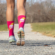 Socrates&reg; Mid-Calf Performance Socks - Bad Ass (Pink)