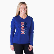 Women's Long Sleeve Tech Tee - Patriotic Run