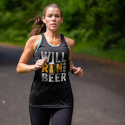 Women's Racerback Performance Tank Top - Will Run For Beer