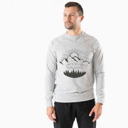 Running Raglan Crew Neck Pullover - Life's Long Run Long (Mountains)