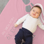 Running Baby Blanket - Birth Announcement