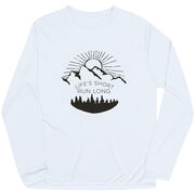 Men's Running Long Sleeve Tech Tee - Life's Short Run Long (Mountains)