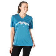 Women's Short Sleeve Tech Tee - Trail Runner in the Mountains