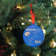 Running Round Ceramic Ornament - Boston 26.2 Route