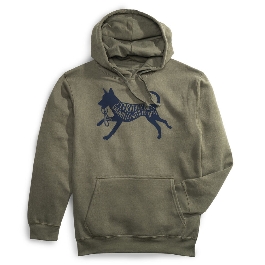 Statement Fleece Hoodie -  I'd Rather Be Running with My Dog