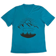 Women's Short Sleeve Tech Tee - Life's Short Run Long (Mountains)