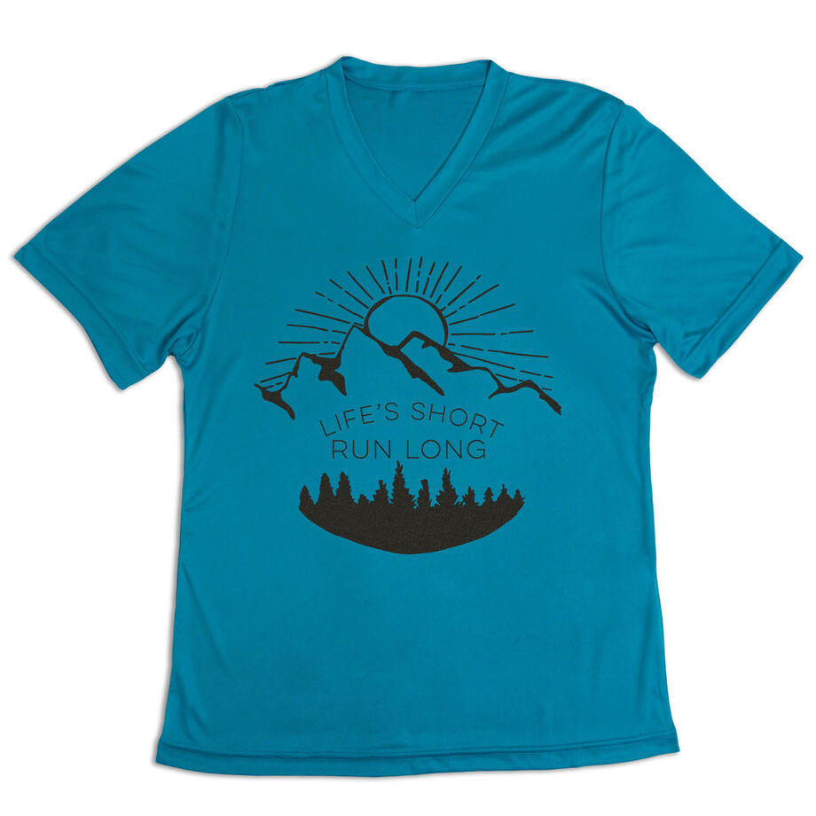 Women's Short Sleeve Tech Tee - Life's Short Run Long (Mountains)