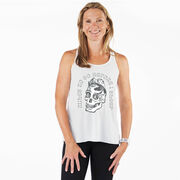 Flowy Racerback Tank Top - Miles To Go Before I Sleep - Skull