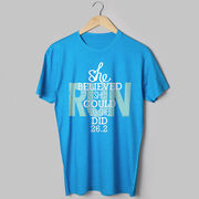 Running Short Sleeve T-Shirt - She Believed She Could So She Did 26.2