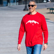 Running Raglan Crew Neck Pullover - Trail Runner in the Mountains