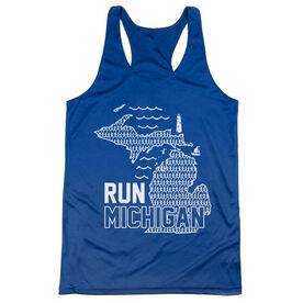 Women's Racerback Performance Tank Top - Run Michigan
