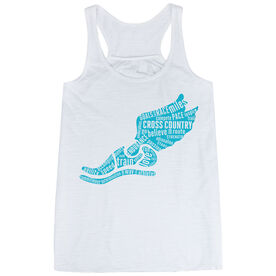 Flowy Racerback Tank Top - Winged Foot Inspirational Words