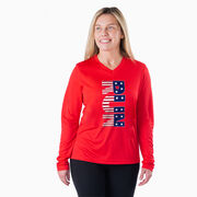 Women's Long Sleeve Tech Tee - Patriotic Run