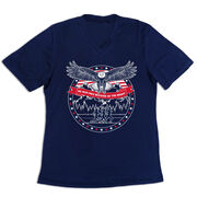 Women's Short Sleeve Tech Tee - We Run Free Because Of The Brave