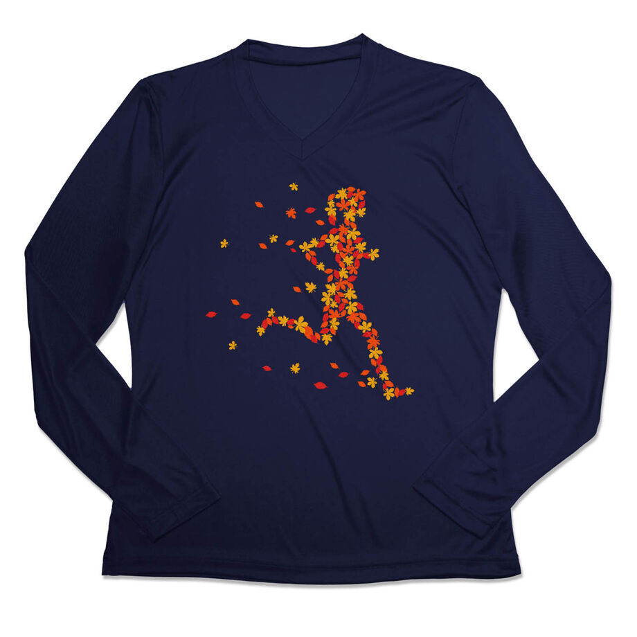 Women's Long Sleeve Tech Tee - Autumn Runner Girl