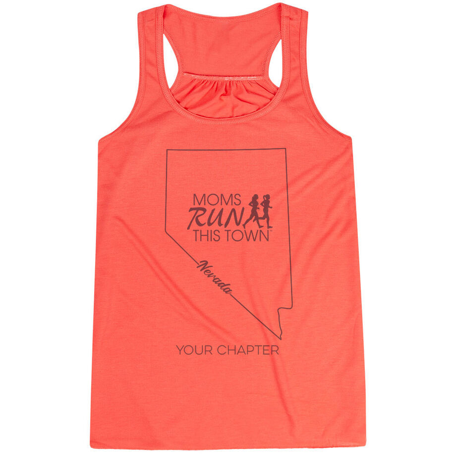 Flowy Racerback Tank Top - Moms Run This Town Nevada Runner - Personalization Image